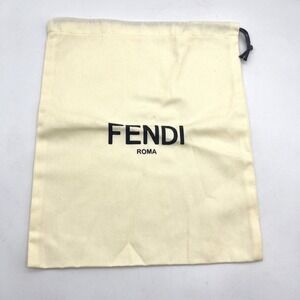 Fendi Roma Cream Cotton Drawstring Dust Bag 13 x 11 Replacement Storage